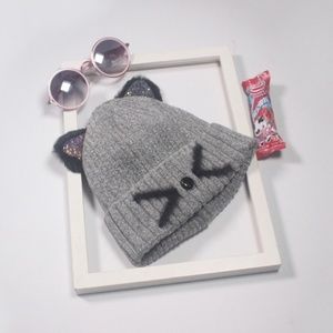 Kitty Cat Winter Hat Cozy Kitty Cat Hat Beanies Red Gray Black Red